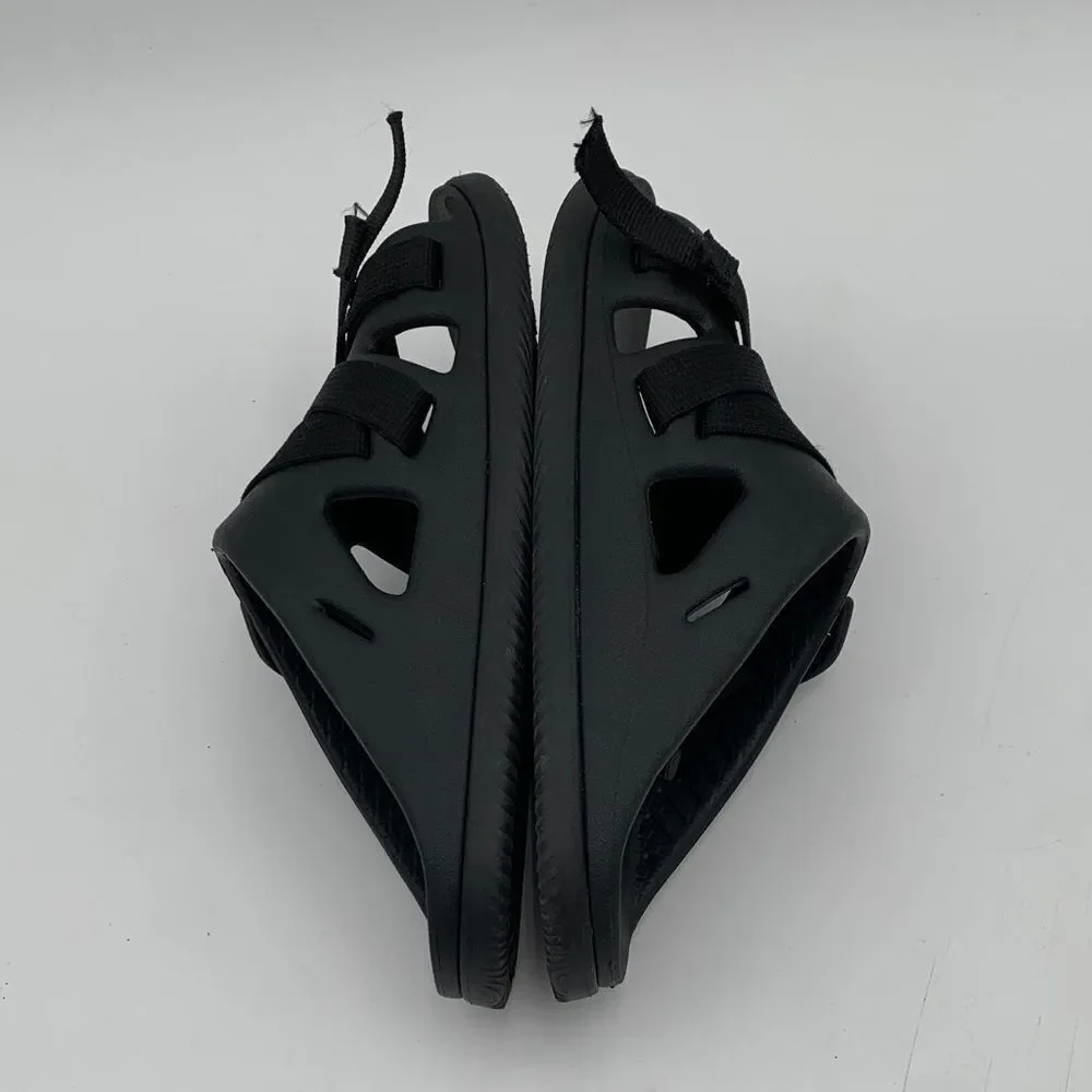 Kids Chaco Black Slide Sandals | Youth 3 | Damaged Strap | Play Shoes